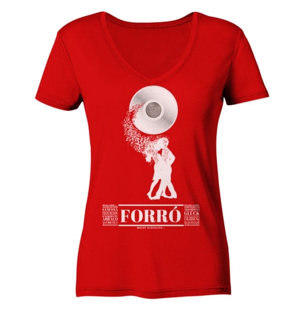 Forró verbindet. - Ladies V-Neck Shirt – Bild 4